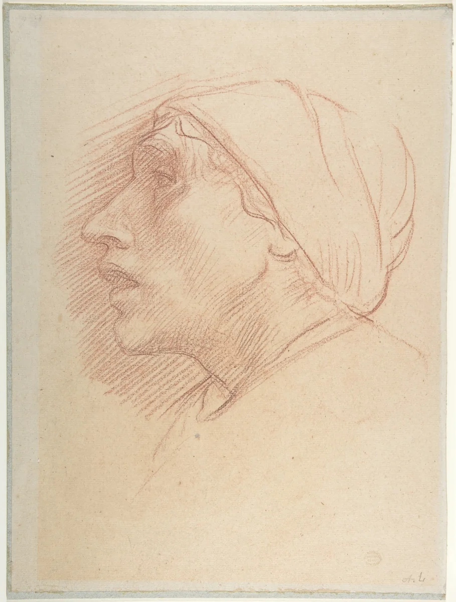 Head of a Woman by Alphonse Legros, drawing, 1837-1911
