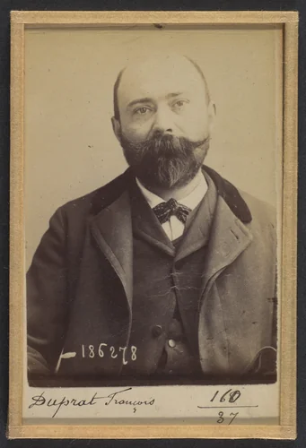 Duprat. François, Louis. 34 ans, né à St-Martin (Gers). Marchand de vins. Anarchiste. 27/4/92. by Alphonse Bertillon, photograph, 1892