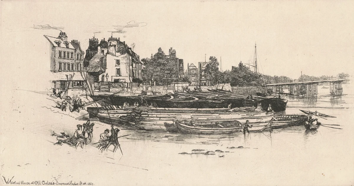 Whistler's House at Old Chelsea by Francis Seymour-Haden, print, 1863