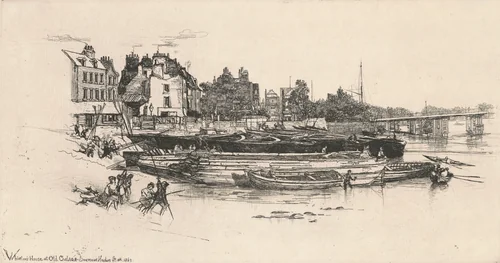 Whistler's House at Old Chelsea by Francis Seymour-Haden, print, 1863