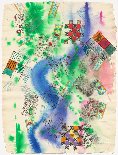 Pani Rang by Lynda Benglis, drawing, 1981