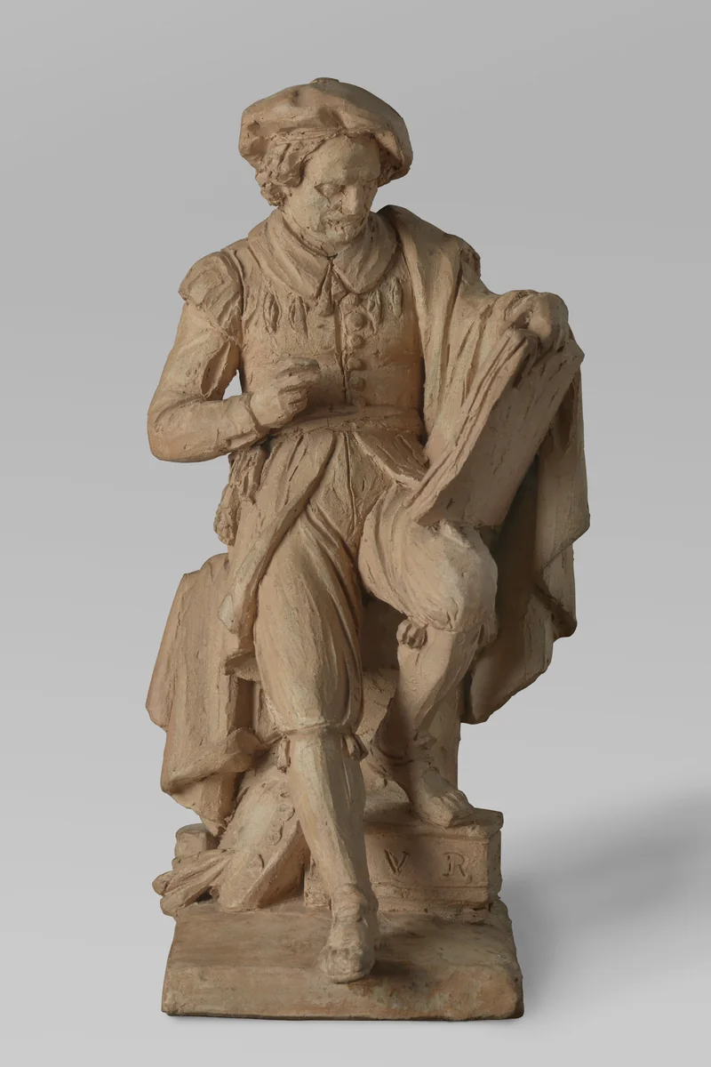 Model for a statue of Rembrandt by Louis Royer, drawing, 1840