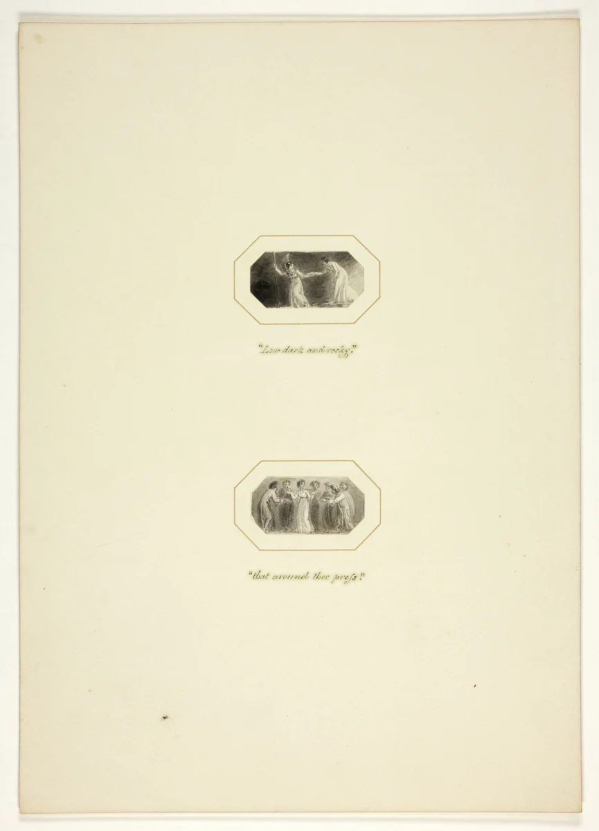 Study for a plate from The Triumphs of Temper, in the 1796 Royal Engagements Pocket Book by Thomas Stothard, drawing, 1790-1800