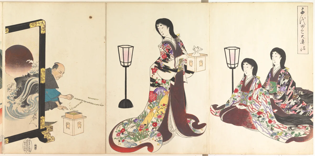 Chiyoda Castle (Album of Women) by Yōshū Chikanobu (楊洲周延), print, 1895