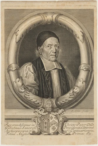 William Sancroft, Archbishop of Canterbury by Robert White, print, 1670-1699