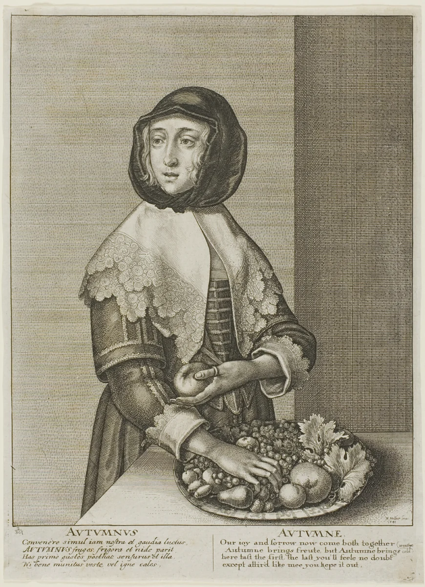 Autumn, from The Four Seasons by Wenceslaus Hollar, print, 1641