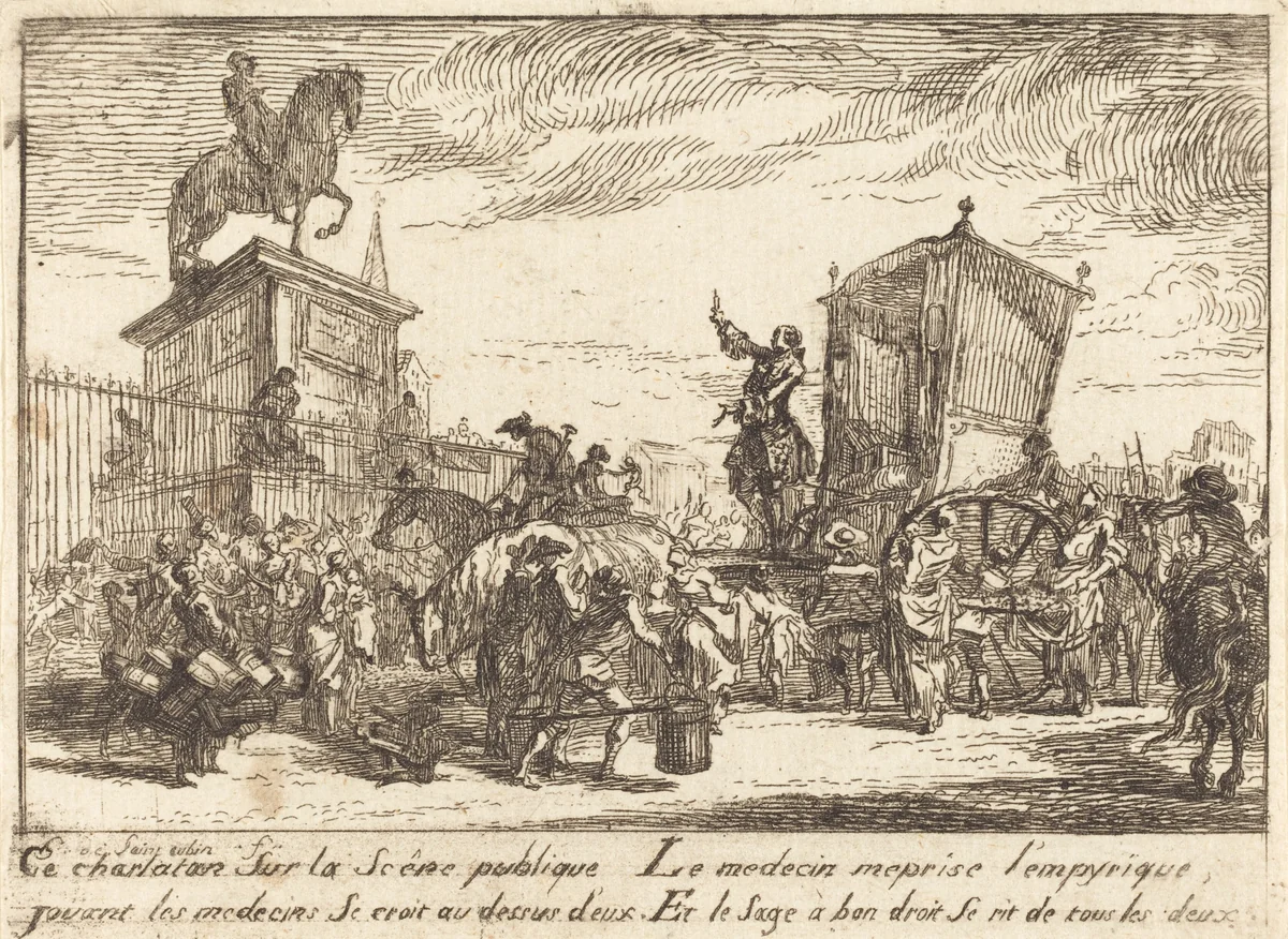 The Charlatan (Le charlatan) by Gabriel de Saint-Aubin, print, 1760