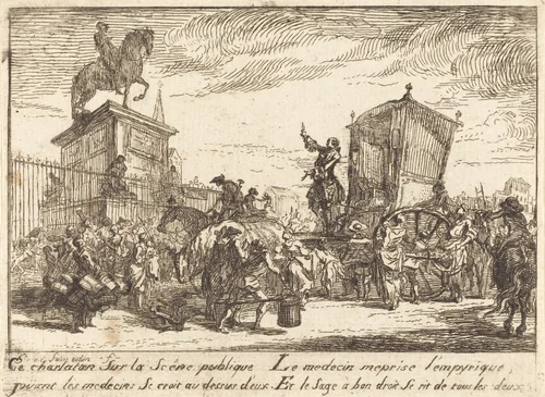 The Charlatan (Le charlatan) by Gabriel de Saint-Aubin, print, 1760