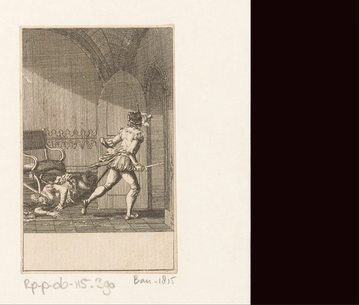 Otto van Wittelsbach vermoord de Duitse koning Filips van Zwaben by Daniel Nikolaus Chodowiecki, print, 1795