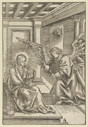 The Annunciation by Lucas Cranach, print, 1472-1553
