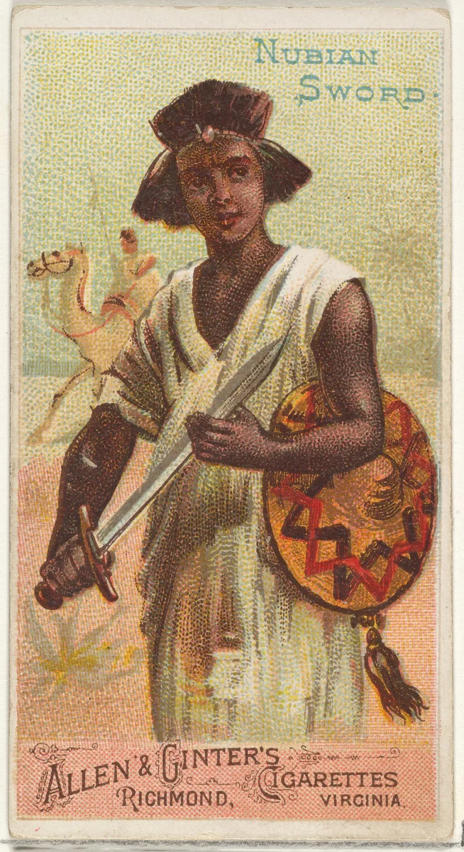 Nubian Sword, from the Arms of All Nations series (N3) for Allen & Ginter Cigarettes Brands by Allen & Ginter, print, 1887