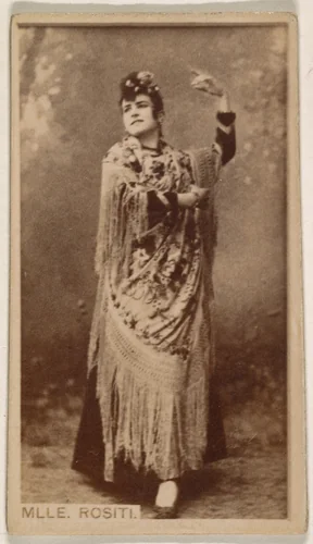 Mlle. Rositi, from the Actresses series (N245) issued by Kinney Brothers to promote Sweet Caporal Cigarettes by Kinney Brothers Tobacco Company, photograph, 1890