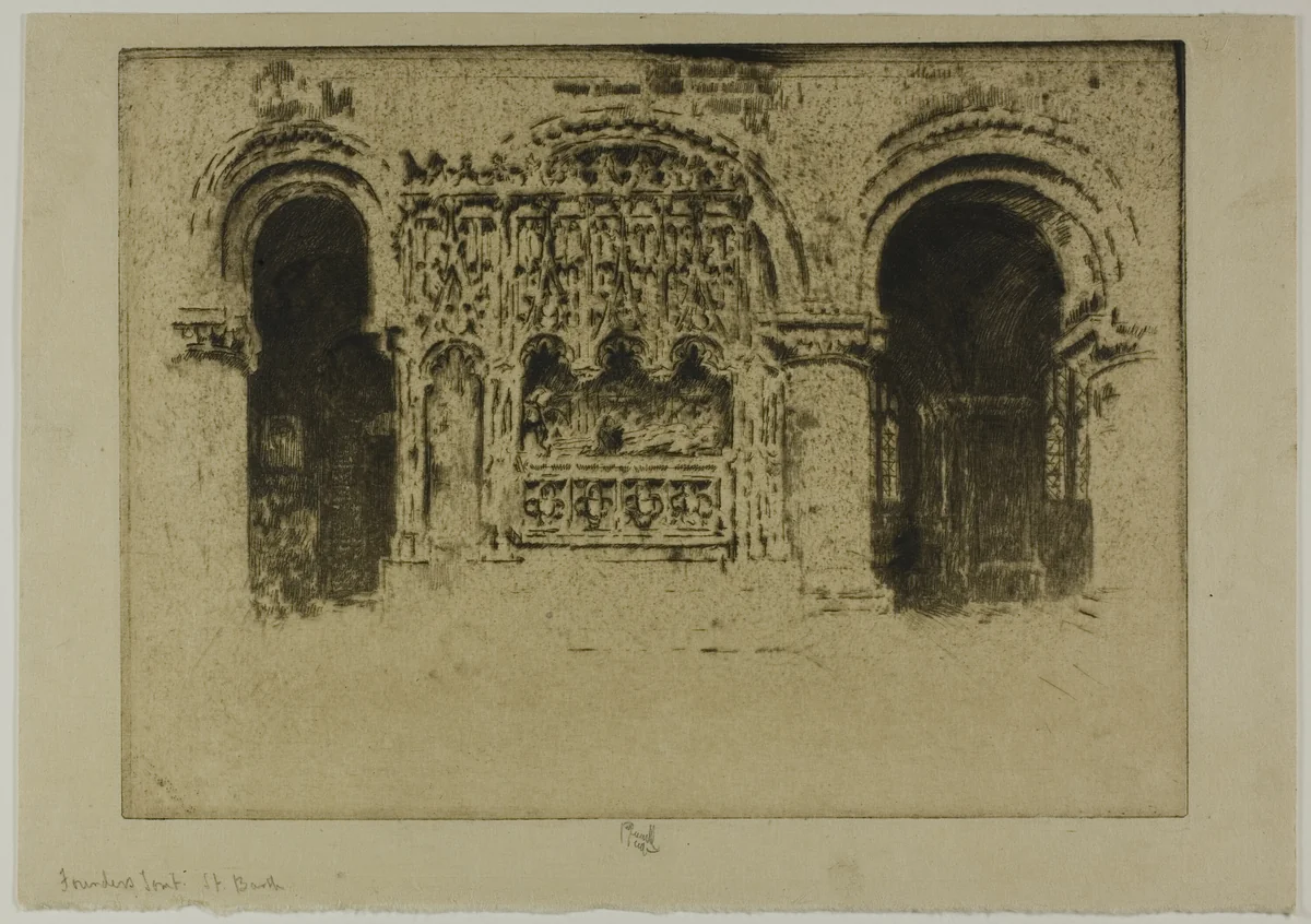 The Founder's Tomb, Church of Saint Bartholomew the Great by Joseph Pennell, print, 1903