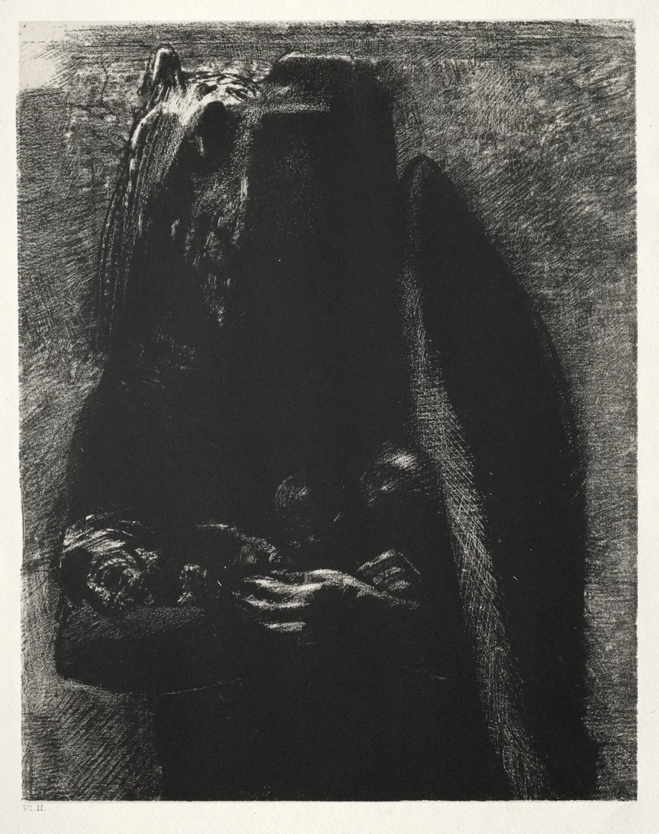 It Is the Devil, Bearing Beneath His Two Wings the Seven Deadly Sins by Odilon Redon, print, 1888