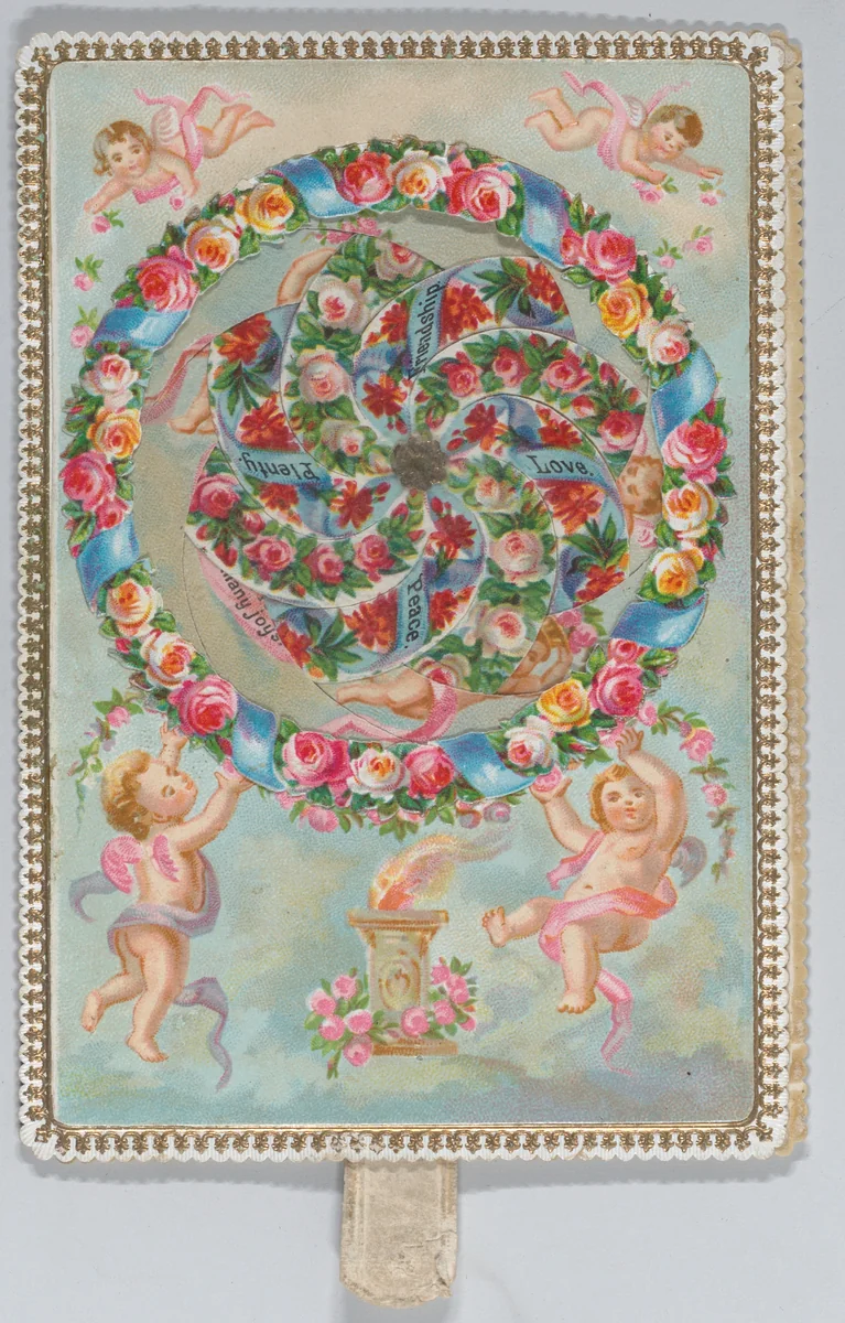 Valentine - Mechanical kaleidoscope, cherubs by anonymous, other, 1870-1880