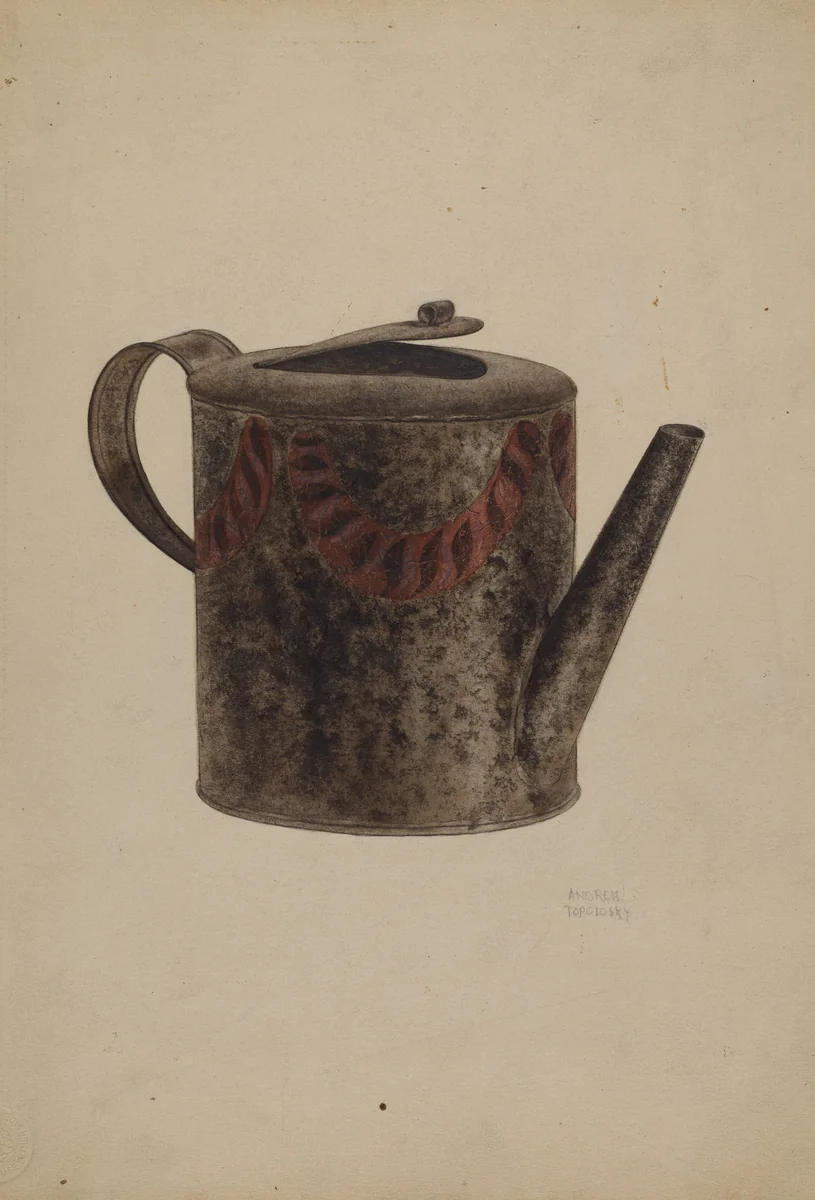 Toleware Metal Teapot by Andrew Topolosky, index of american design, 1939