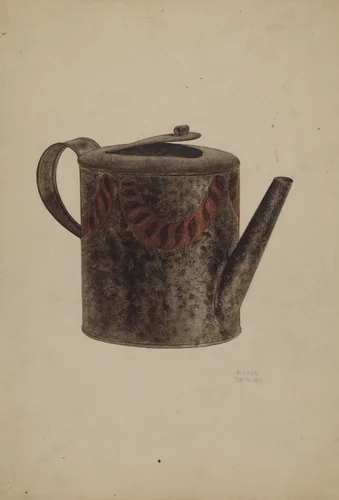 Toleware Metal Teapot by Andrew Topolosky, index of american design, 1939