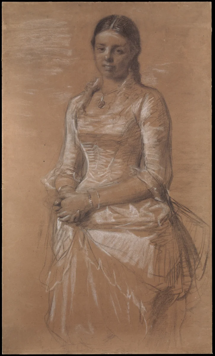 Portrait of Frederikke Tuxen by Peder Severin Krøyer, drawing, 1882
