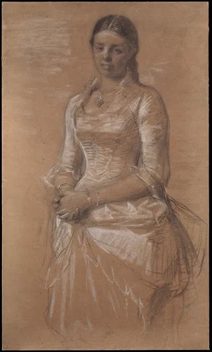 Portrait of Frederikke Tuxen by Peder Severin Krøyer, drawing, 1882