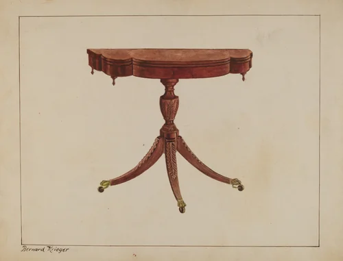 Table (Pedestal) by Bernard Krieger, index of american design, 1937