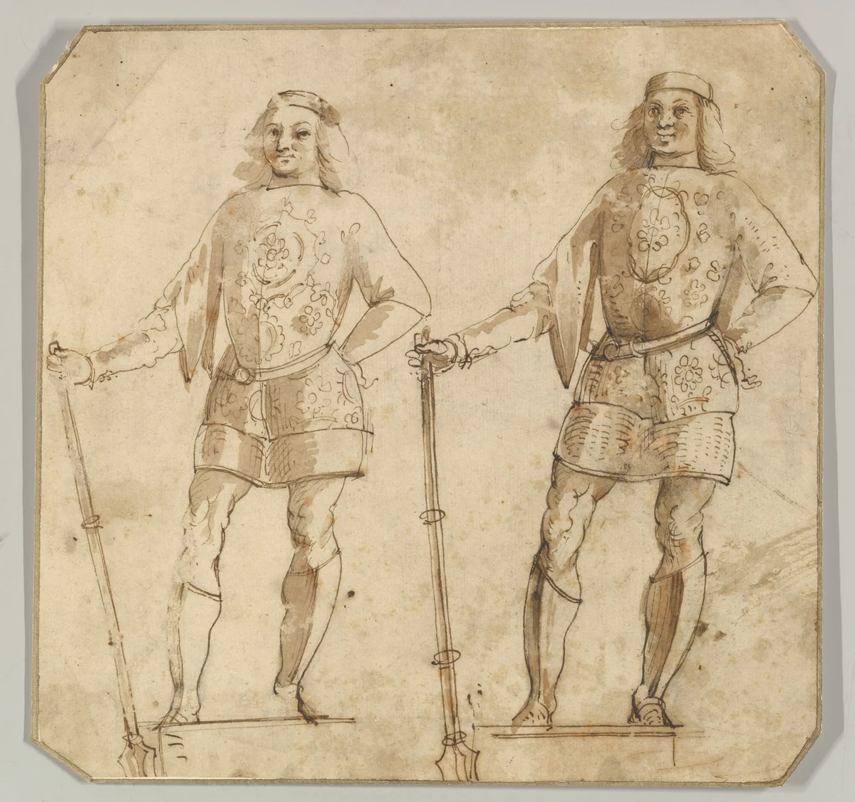 Studies of a Soldier by Giovanni Buonconsiglio, drawing, 1460-1542