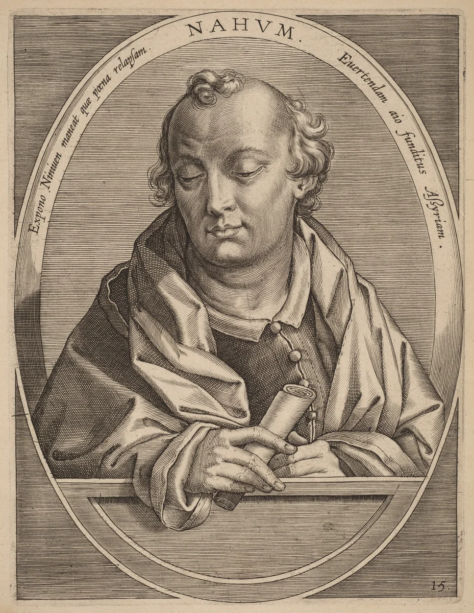Nahum by Theodor Galle; Jan van der Straet, print, 1613