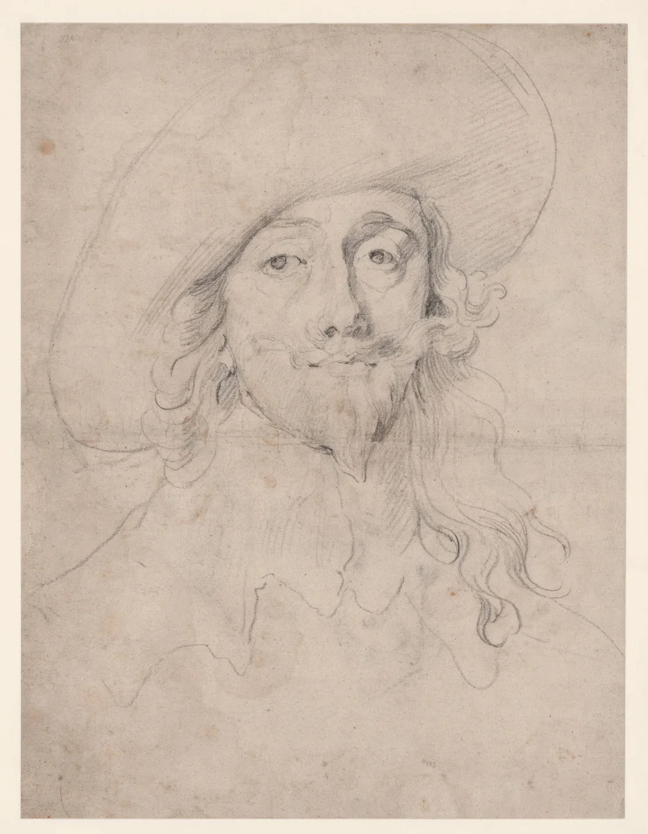 Portret van Karel I, koning van Engeland by Anthony van Dyck, drawing, 1631-1635