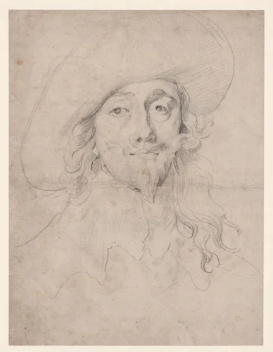 Portret van Karel I, koning van Engeland by Anthony van Dyck, drawing, 1631-1635