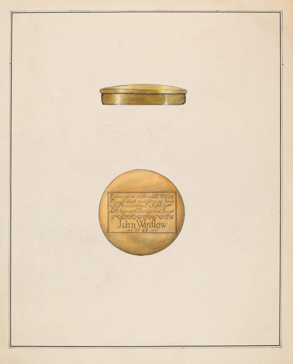 Snuff Box by Madeline Arnold, index of american design, 1936