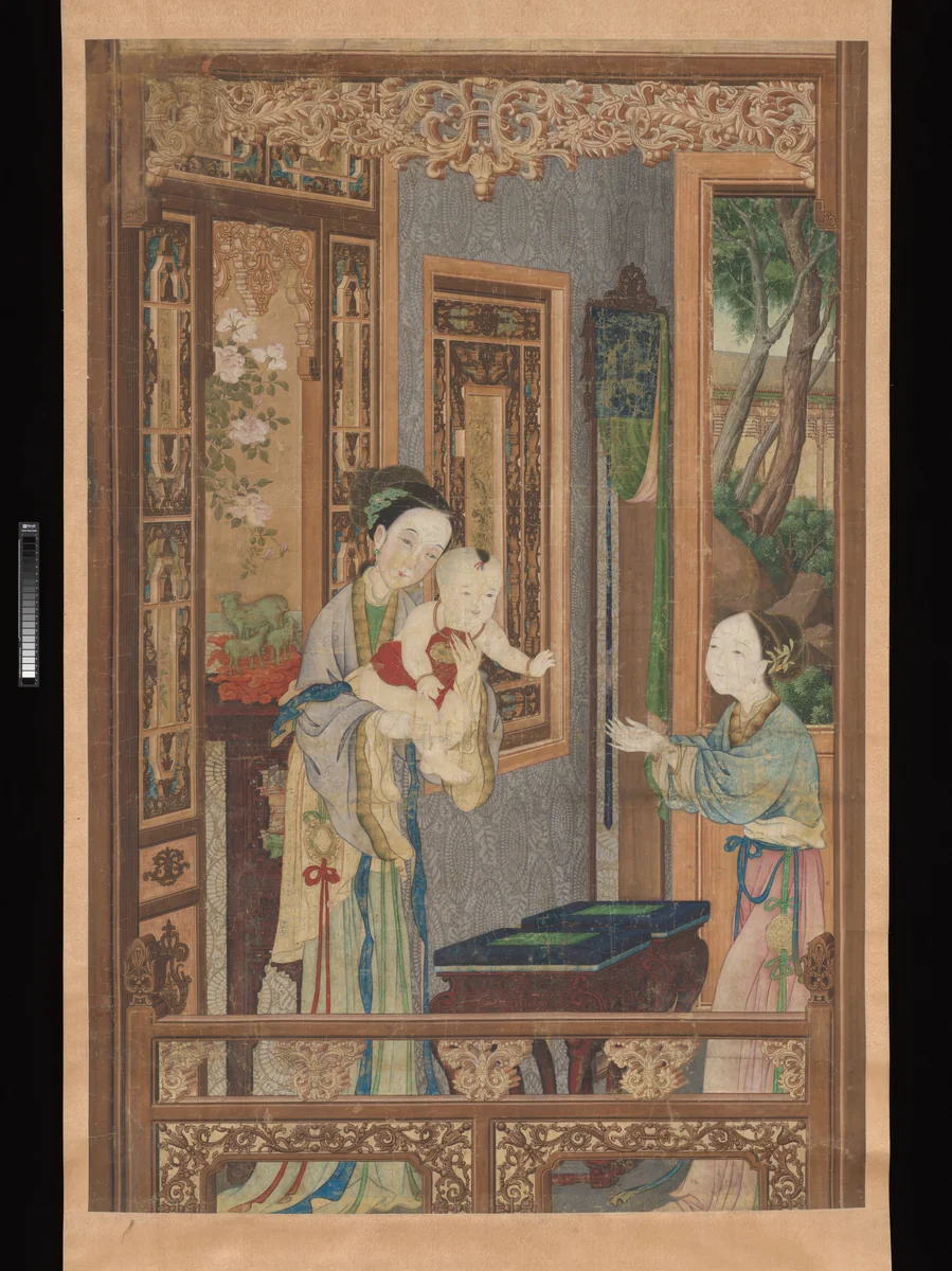 Interior with Woman, Child and Nurse by Unidentified Artist, painting, 1767-1833