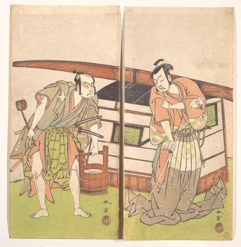 The Actor Otani Hiroji III and the Actor Onoe Kikugoro I by Katsukawa Shunshô (勝川春章), print, 1768-1788