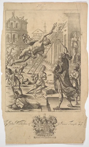 Aeneas and Mercury (from "The Works of Virgil: Containing his Pastorals, Georgics and Aeneis," 1697) by Wenceslaus Hollar, print, 1654
