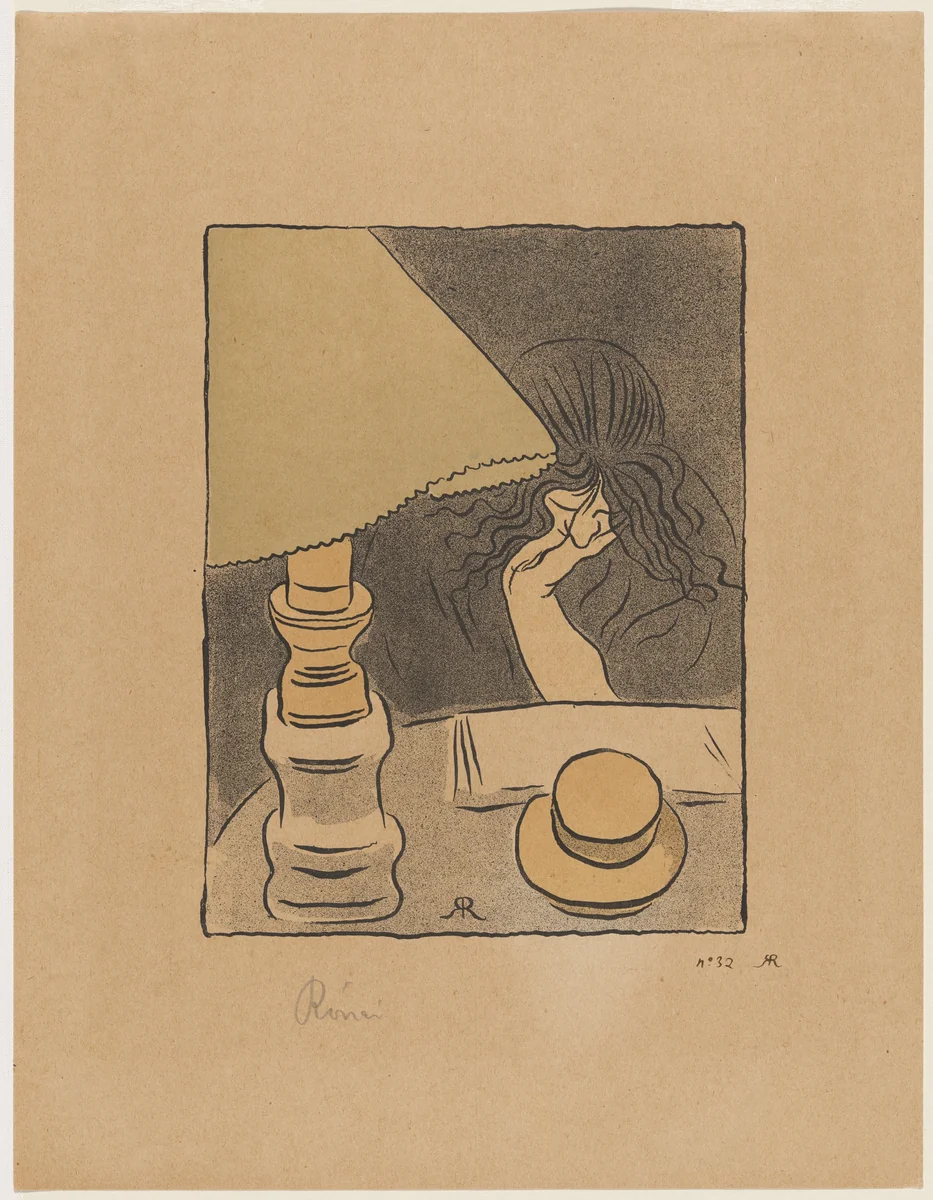 La Liseuse sous la lampe by József Rippl-Rónai, print, 1895