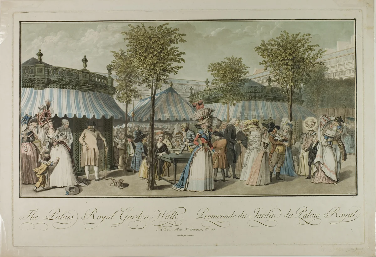 The Palais Royal Garden Walk by Louis Le Coeur, print, 1787