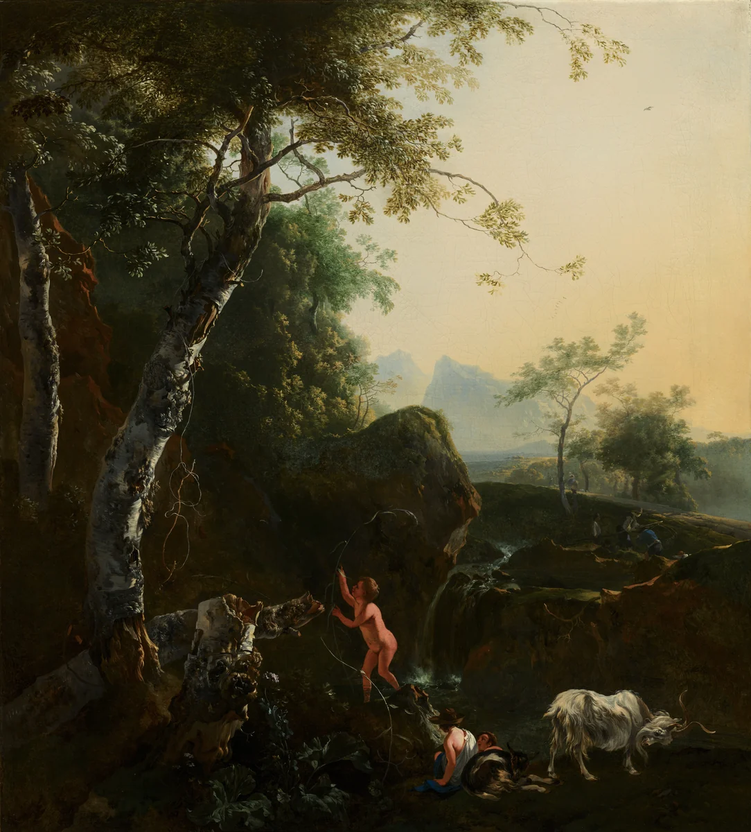 Mountainous Landscape with Waterfall by Adam Pijnacker, painting, 1660
