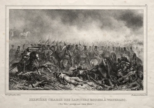 Dernière Charge des Lanciers Rouges à Waterloo by Auguste Raffet, print, 1815-1860