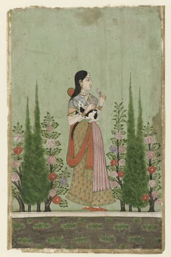 Girl holding a Calf by anonymous, painting, 1700-1750