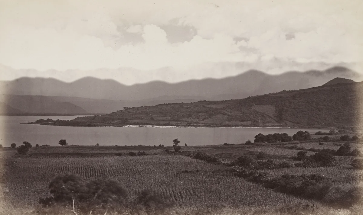 Lake Amatitlán by Eadweard Muybridge, photograph, 1875