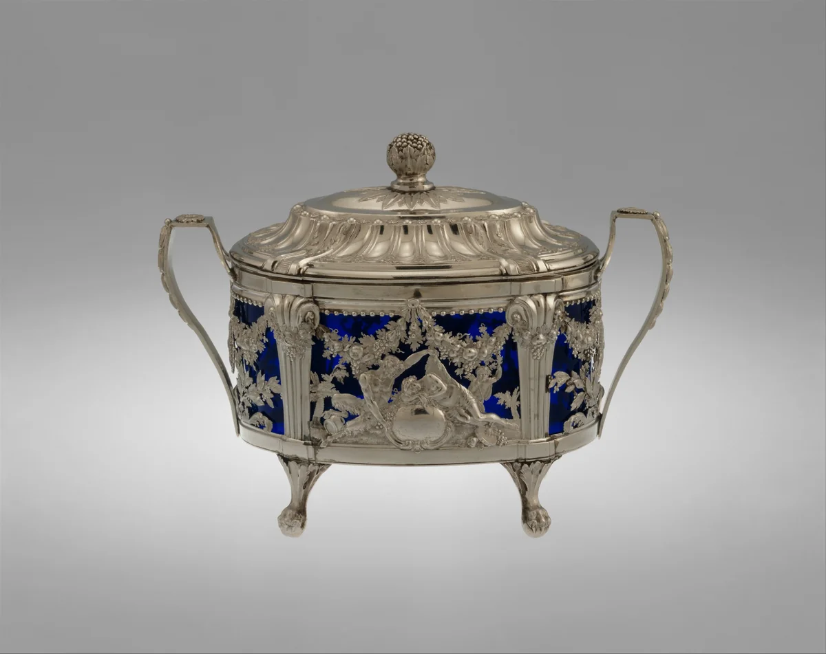 Sugar bowl by Marc-Etienne Janety, metalwork, 1786