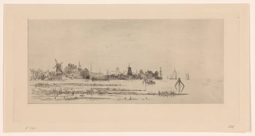 Gezicht op Dordrecht by Carel Nicolaas Storm van 's-Gravesande, print, 1851-1910