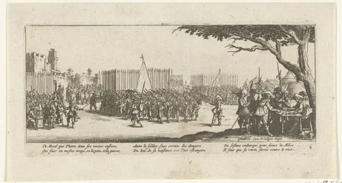 Recruteren van soldaten by anonymous, print, 1677-1690