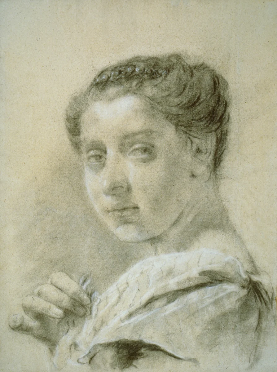 Portrait of a Young Woman by Giovanni Battista Piazzetta, drawing, 1720-1754