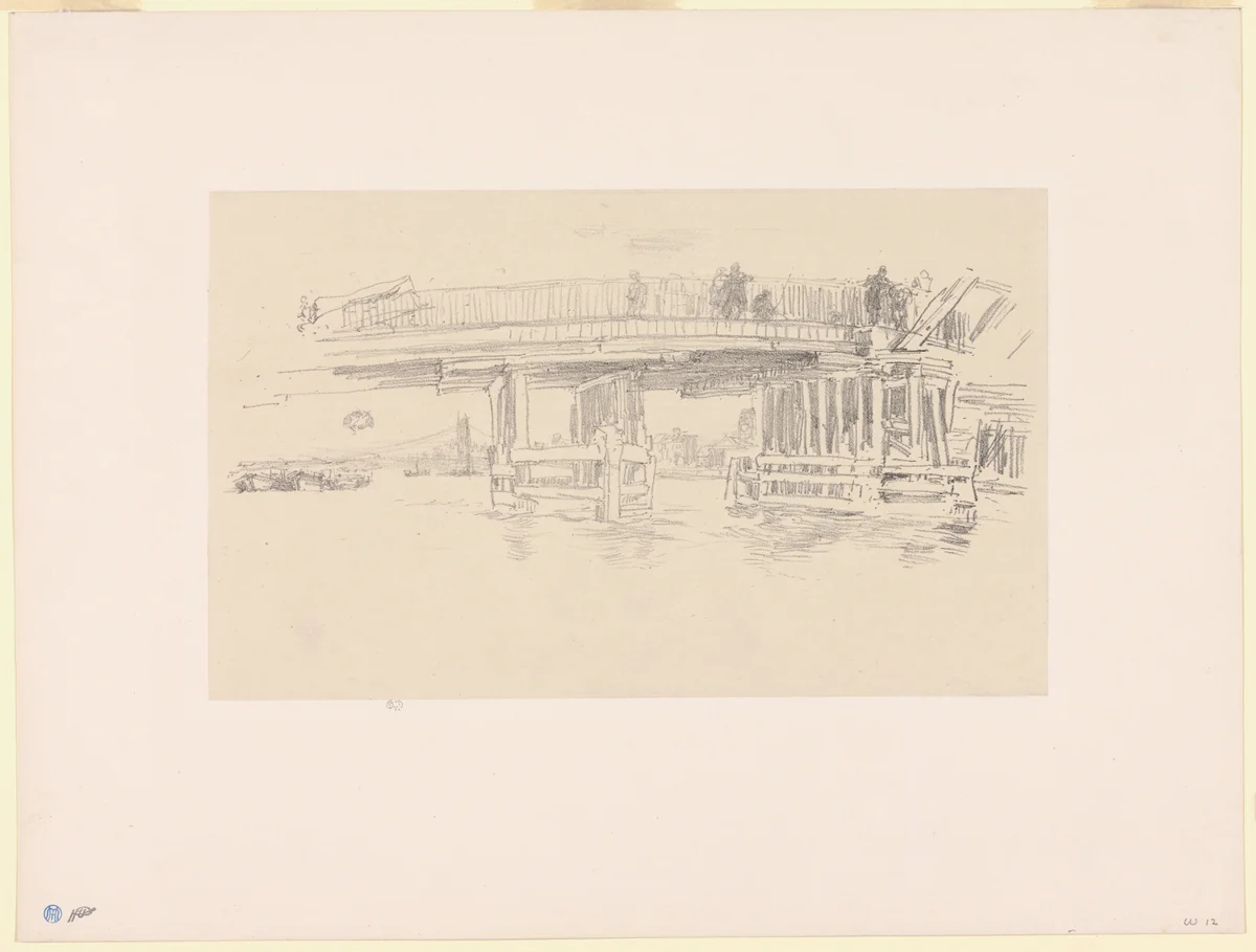 Old Battersea Bridge by James McNeill Whistler, print, 1879