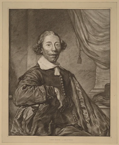 Portrait of a Seated Man by Cornelis Ploos van Amstel, print, 1771