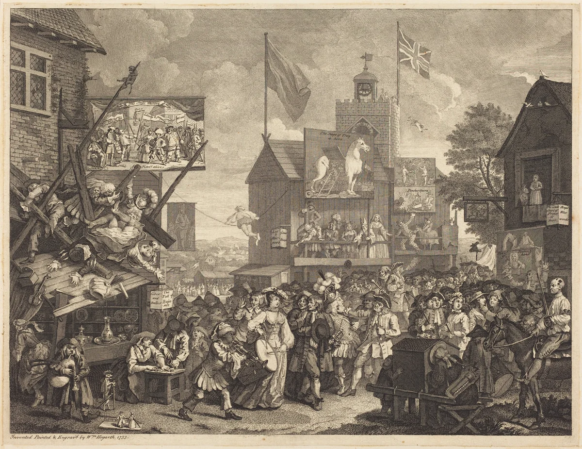 Southwark Fair by William Hogarth, print, 1733-1734