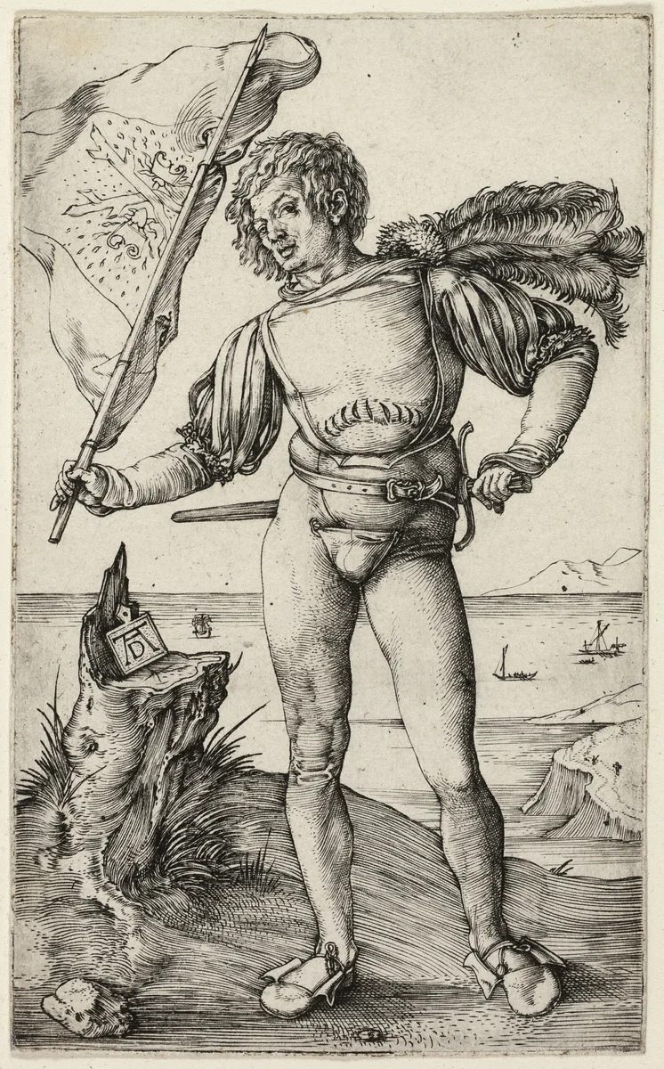 The Standard Bearer by Albrecht Dürer, print, 1495-1505