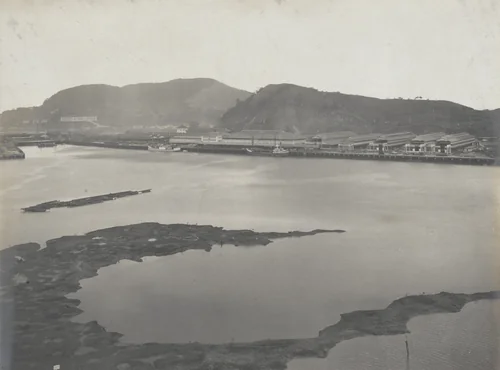 Balboa Terminals. General view of shops from Canal by Unidentified Photographer, photograph, 1915
