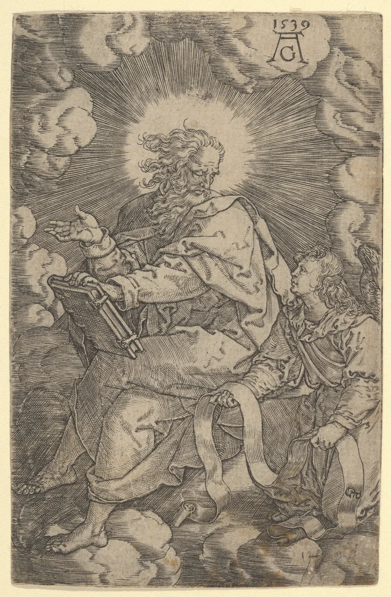 Saint Matthew, from "The Four Evangelists" by Heinrich Aldegrever, print, 1539