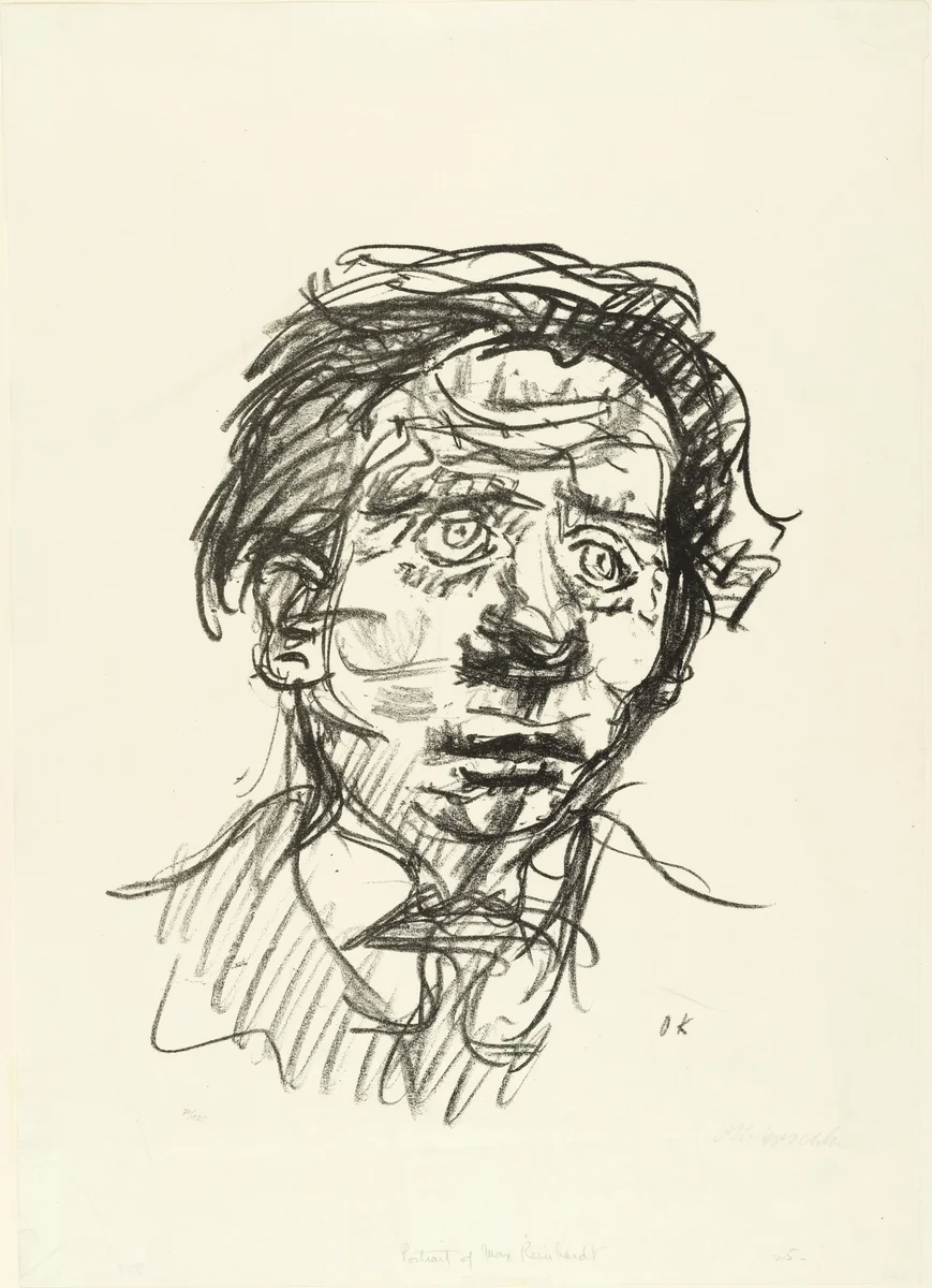 Max Reinhardt (Head) (Kopf) by Oskar Kokoschka, print, 1919