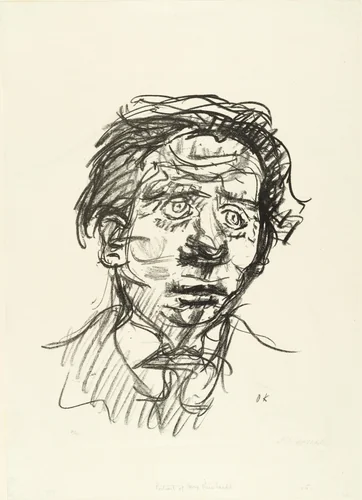 Max Reinhardt (Head) (Kopf) by Oskar Kokoschka, print, 1919